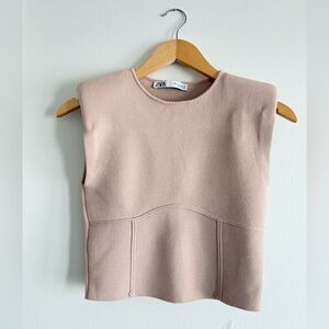 Zara Soft Pink Sleeveless Top